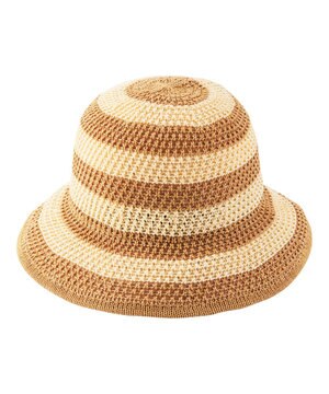  【洗える】estaa 細編み ボーダークロッシェ／サイズ調整可