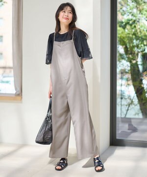  フロントジップサロペット