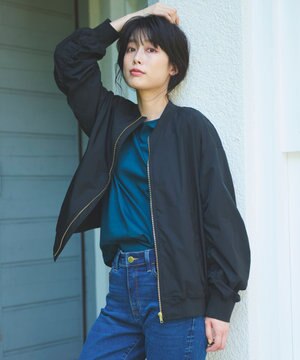  【洗濯機可能/撥水】MA-1 ギャザーブルゾン
