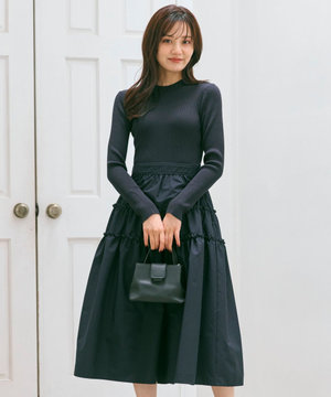 ティアードスカートドッキング ワンピース