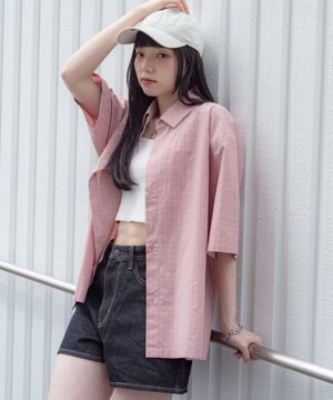  【ユニセックス着用ITEM/MLサイズ展開】ミニチェックシャツ（SS）