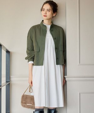  【SLOW/一部店舗限定】ウォッシュドコットンサテン ワンピース