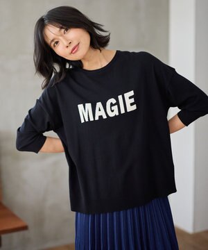  【洗濯機可】インターシャロゴニット