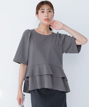  ご好評につき追加生産【WEB限定】ジョーゼットジャージーティアード ブラウス