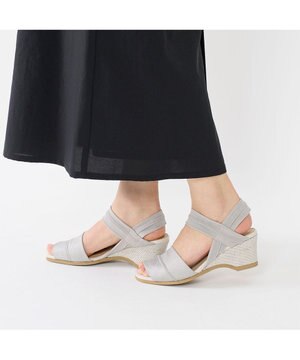  <D'ICI>アンクルストラップストレッチサンダル