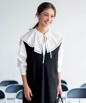  【GLOW 6月号掲載/洗える】ラッフルカラーブラウス