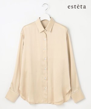  【エステータ】シルクサテン シャツ