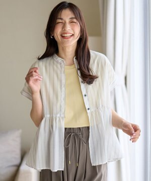  半袖ティアードブラウス