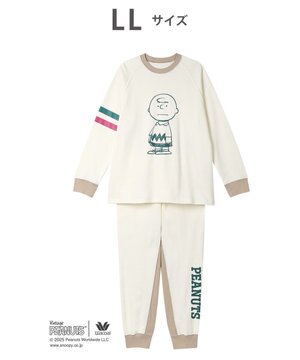  ワコール_リラックス＆スリープ パジャマ 長袖 長ズボン 綿100%(本体) ガーゼ裏毛素材 PEANUTS レディース FDX555 /ワコール