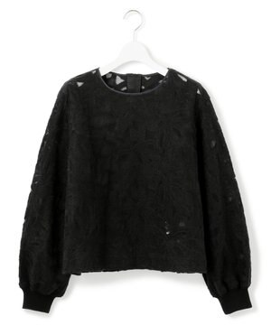  【GOLD LABEL】チュールヘアリーエンブロイダリー ブラウス