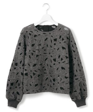  【GOLD LABEL】チュールヘアリーエンブロイダリー ブラウス