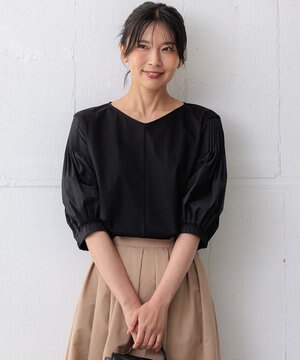  【新色追加/洗える】スムースデザイン パフスリーブ カットソー