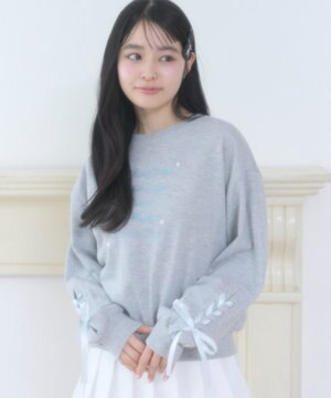  レースアップリボンスウェット