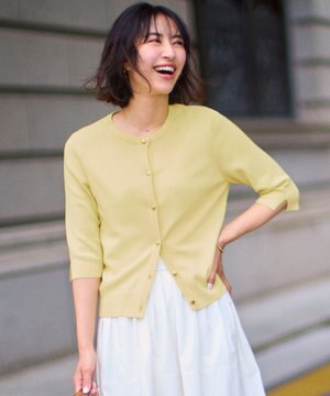 【接触冷感・UVカット・洗える】ハーフスリーブ カーディガン