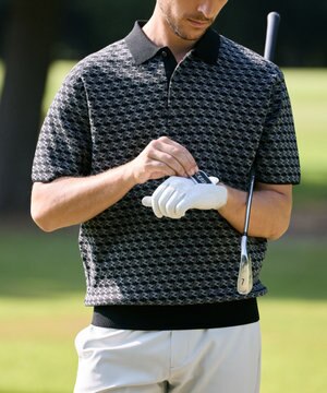  半袖モノグラムニットポロシャツ ZHG-M5A4d 85116