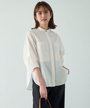  FINE MOVE バンドカラーシャツ