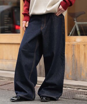  【SMLサイズ展開】エクストラバギーデニムパンツ