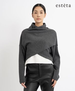  【エステータ】クロスデザイン ニット