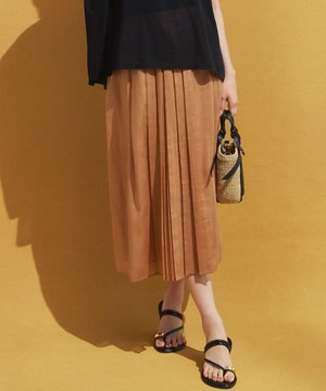  【洗える】ソフトシアーフィルム タック スカート