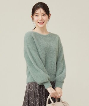  【洗える】シャギー ニット