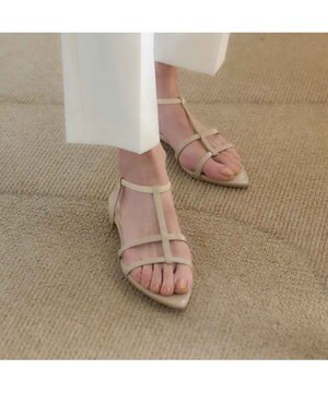  <carino>ポインテッドトゥTストラップサンダル