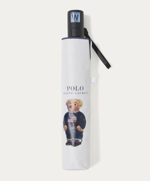 【遮光率100％/遮熱/UV/自動開閉】POLO RALPH LAUREN（ポロ ラルフローレン）晴雨兼用日傘  ポロベア 折りたたみ傘 ユニセックス