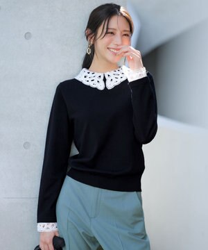 レース襟 ニット
