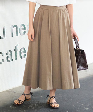 【XSサイズ~/洗える】ストレッチタイプライター タックギャザースカート