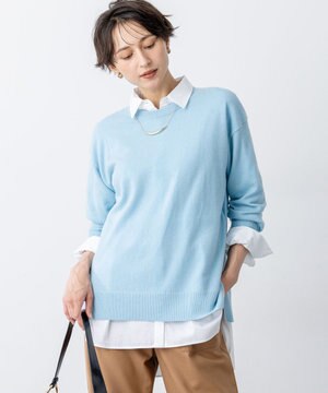  【見上愛さん着用/Oggi・STORY掲載】ピュアカシミヤ クルーネック ニット