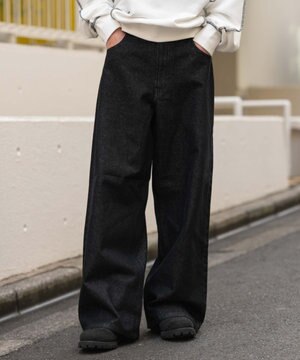  【SMLサイズ展開】エクストラバギーデニムパンツ