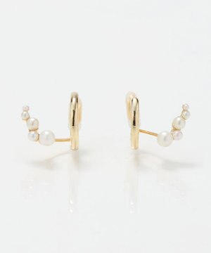  【痛くないシリーズ】ミルキーウェイパールフロートライトフィットイヤリング　ゴールド