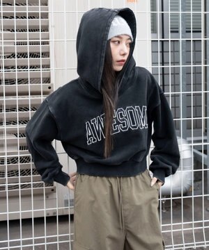  ロゴショートプルパーカー