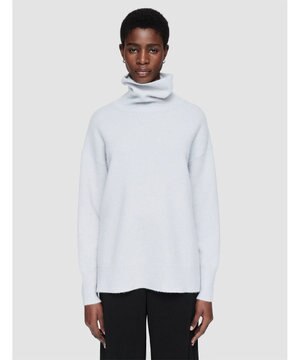  【洗える】ブラッシュドカシミヤ　ハイネックニット