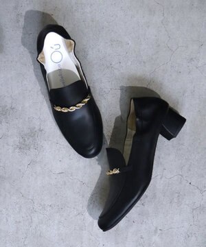  【本革・高反発】Spiral-bit loafers  ヒールローファー