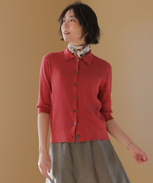 LINEN COTTON ポロ ニット