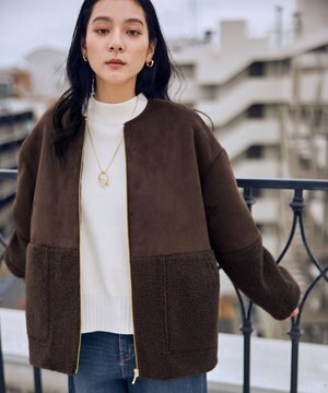  スエードボアコンビブルゾン