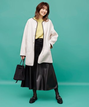 【稲沢朋子さん着用/撥水】エコレザー スカート