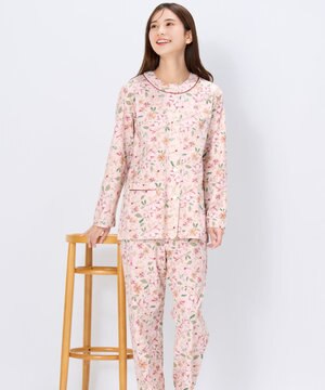 パジャマ 長袖 長ズボン 綿100%(本体) 天竺素材 レディース EP8071 ウイング／ワコール