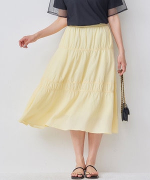【WEB限定】ステッチストライプドビー ギャザースカート