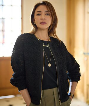  【SHIHOさん着用・展示会人気No.1・こだわり素材】テープエンブロイダリー ブルゾン