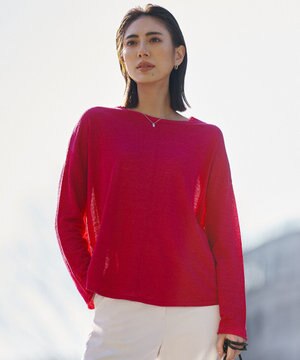  リネンレーヨンハイゲージ プルオーバーニット