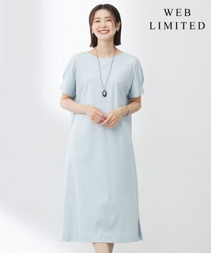  【WEB限定カラーあり・洗える】コットンスムース ドルマンスリーブ ワンピース
