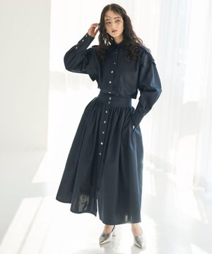  レイヤードデザインシャツワンピース