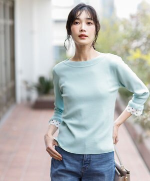  【好印象ブライトニット】レースポイント プルオーバー