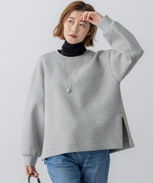  【VERY掲載/洗える】コットンエアーダンボール サイドジップ カットソー