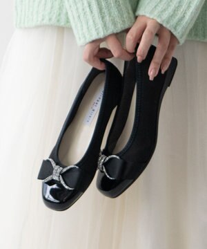  ＜3E＞【Bridget Birkin Walk】ジュエリーリボンウォーキングパンプス