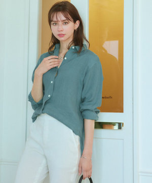 【CLASSY. 9月号掲載/WEB限定カラーあり】LIBECO ベーシック シャツ