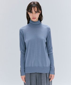 【洗える・VERY NaVY12月号掲載】LA MONNAIE / バイカラーウールタートルニット