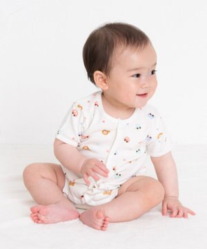  【60-70cm】 半袖ボディシャツ(前開き)