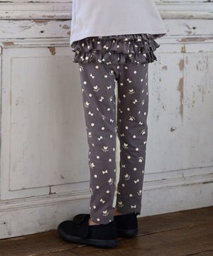  【WEB限定】フリル付き総柄レギンス